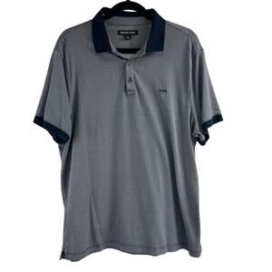 Michael Kors Golf Navy & White Pattern Polo Shirt Men's XL Athleisure Activewear
